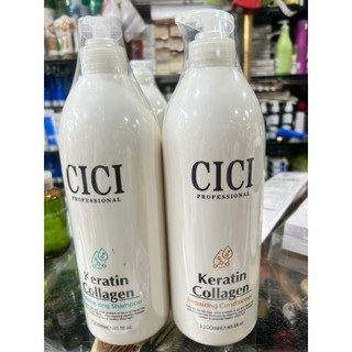 Cặp dầu gội xả phục hồi dưỡng ẩm keratin colagen cici 1200ml x2