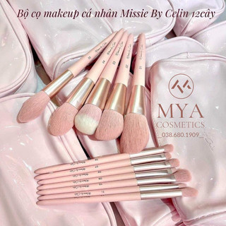 Bộ cọ trang điểm missie by celin 12 cây lông thú cao cấp, siêu mềm bám phấn