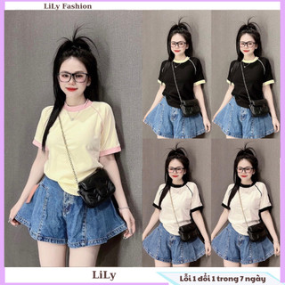 Áo thun Baby Tee nữ viền vai trơn basic, áo thun lửng dáng ngắn tôn dáng 3 màu cực hot