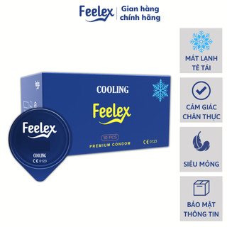 Bao cao su Feelex Cooling siêu mỏng, mát lạnh, cảm giác chân thật, hộp 10 bcs
