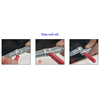 Bộ dây lò xo thông cống 5m phi 16 mm (lò xo LOẠI 1) + 8 phụ kiện