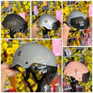 Nón nữa đầu kính Napoli N088 chính hãng Smiley chuẩn QT3