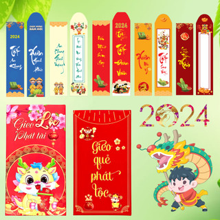 Combo 15 lì xì rút quẻ tết truyền thống, lì xì gieo quẻ tết 2024 giáp thìn