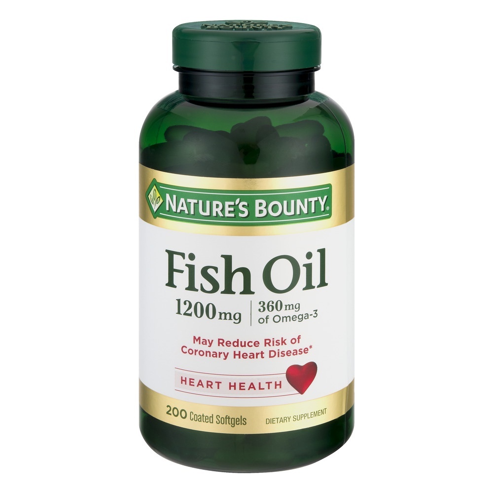 Nature's Bounty Fish Oil 1200mg Dầu Cá Không Mùi Đẹp Da, Hỗ Trợ Tim Mạch, Thị Lực 200 Viên