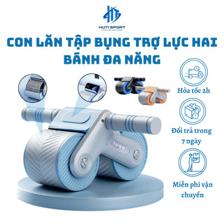 Con Lăn Tập Bụng HUTI SPORT Trợ Lực Hai Bánh Đa Năng Cao Cấp, Dụng Cụ Tập Gym Thể Dục Tại Nhà Giảm Mỡ Toàn Thân