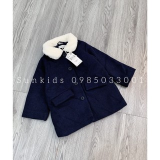 Áo dạ mng xanh than cổ lông - ak602