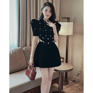 Đầm nhung đính đá