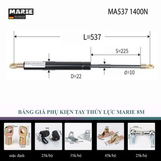 Ty thủy lực chống cửa công nghiệp, tay thủy lực giảm chấn hàng công ty MA537 1400N