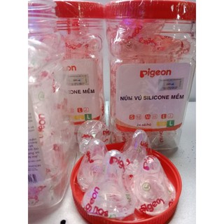 [Hàng chính hãng][Hũ/24 cái] Núm vú Silicone Pigeon Cổ Hẹp size L