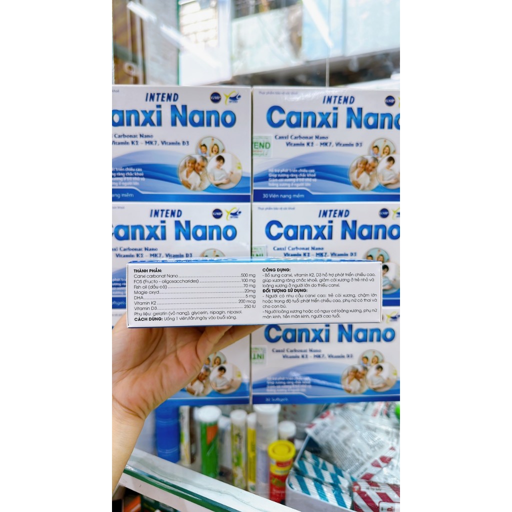 INTEND CANXI NANO gồm Vitamin K2-MK7, Vitamin D3 - hỗ trợ phát triển chiều cao, xương chắc khỏe - hộp 30 viên - ÚC CHÂU