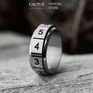 Nhẫn chữ số thiết kế xoay độc đáo, nhẫn unisex nam nữ, thép titan không gỉ - Cactus Accessoriess