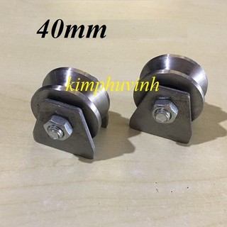 01 CÁI - 40mm BÁNH XE SẮT - BÁNH XE CỬA TRƯỢT - BÁNH XE RÃNH V