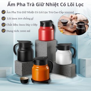 Bình lọc trà inox 1000ml -ấm pha trà giữ nhiệt, bình pha trà dung tích 1000ml- bình pha trà