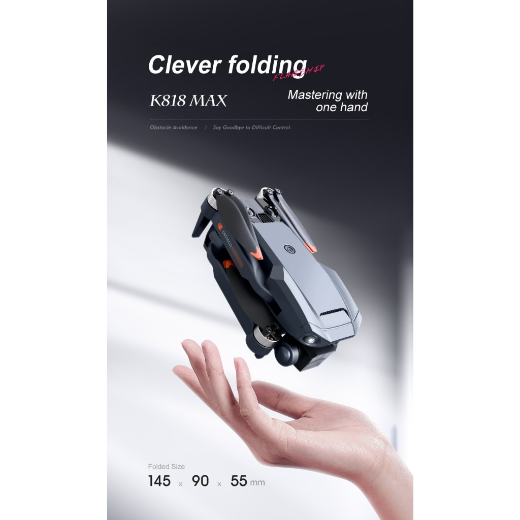 Flycam K818 động cơ không chổi than - 3 camera quay phim chụp ảnh, Plycam điều khiển từ xa có cảm biến va chạm | BigBuy360 - bigbuy360.vn