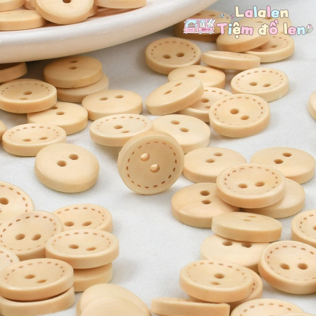 Nút Gỗ Nâu Handmade (Có Nhiều Size)