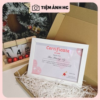Chứng chỉ tình yêu in theo yêu cầu cho các cặp đôi - love certificate quà kỉ niệm tặng bạn gái, bạn trai