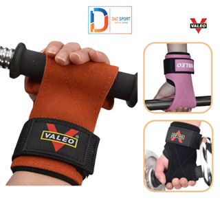 Găng Tay Tập Gym ,Dây Kéo Lưng (Lifting Straps) VALEO Chính Hãng Chất Liệu Da Bò - Hỗ Trợ Deadlift