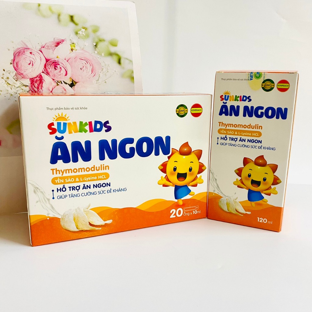 Siro ăn ngon Sunkids hộp 20 ống giúp bé ăn ngon, tăng đề kháng, mùi vị thơm ngon, dễ uống