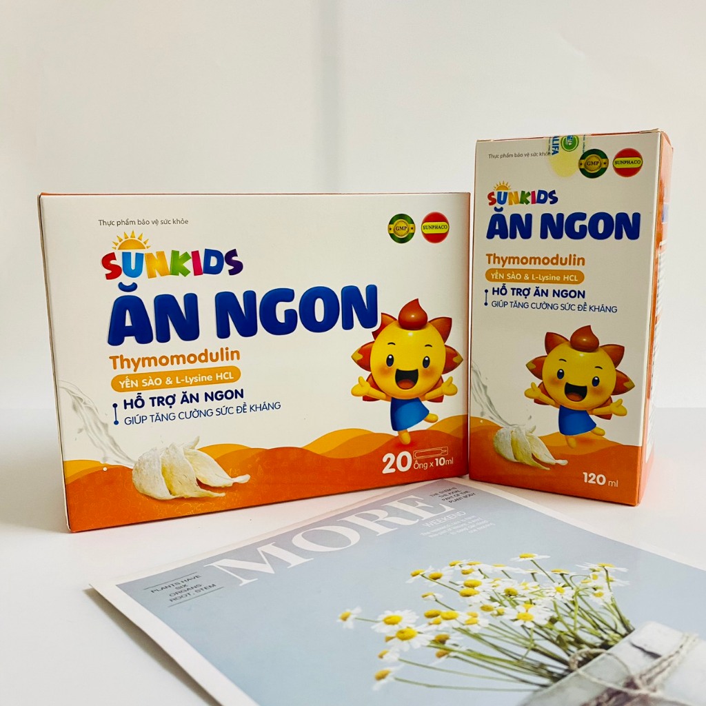 Siro ăn ngon Sunkids hộp 20 ống giúp bé ăn ngon, tăng đề kháng, mùi vị thơm ngon, dễ uống