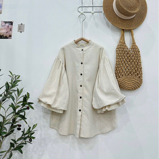 Áo linen Tay phồng Gà Vintage