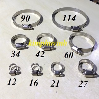 Đai siết ống nước - cổ dê inox - cùm cổ dê inox