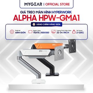 Giá đỡ màn hình HyperWork Alpha GMA1 Trắng/Đen Chính hãng - Bảo hành 24 tháng