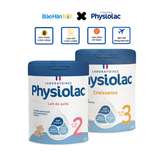 [Mẫu Mới] Sữa Bột Physiolac  HÀNG XÁCH TAY PHÁP số 1, 2, 3 (DATE 2026) - Lon 800g - Phát triển toàn diện
