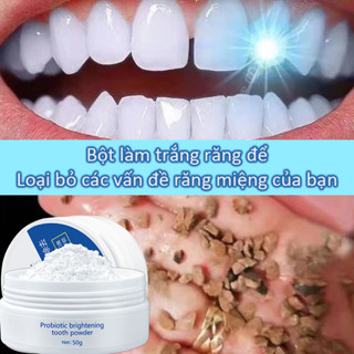  Kem đánh răng bột làm trắng răng 50g Làm trắng răng Loại bỏ vết ố và vàng răng Hơi thở thơm mát Chăm sóc răng miệng 
