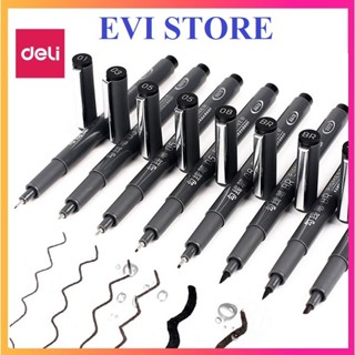 Bút đi nét liner Deli S573 / Bút vẽ kỹ thuật mực đen vẽ caligraphy phác thảo mực đen kháng nước