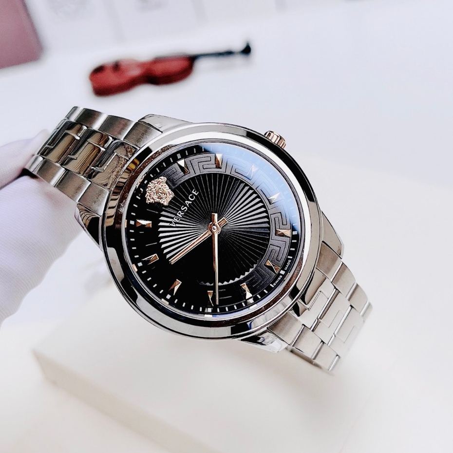 Đồng hồ chính hãng nữ , nam Versace Greca - Máy quartz pin Thụy Sĩ - Mặt kính sapphire