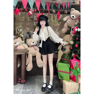 Đầm yếm quần váy kèm áo sơmi quần cotton lạnh