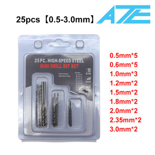 Bộ 25 mũi khoan mini kim loại HSS siêu cứng, siêu sắc (từ 0.5mm đến 3.0mm) - 3E1