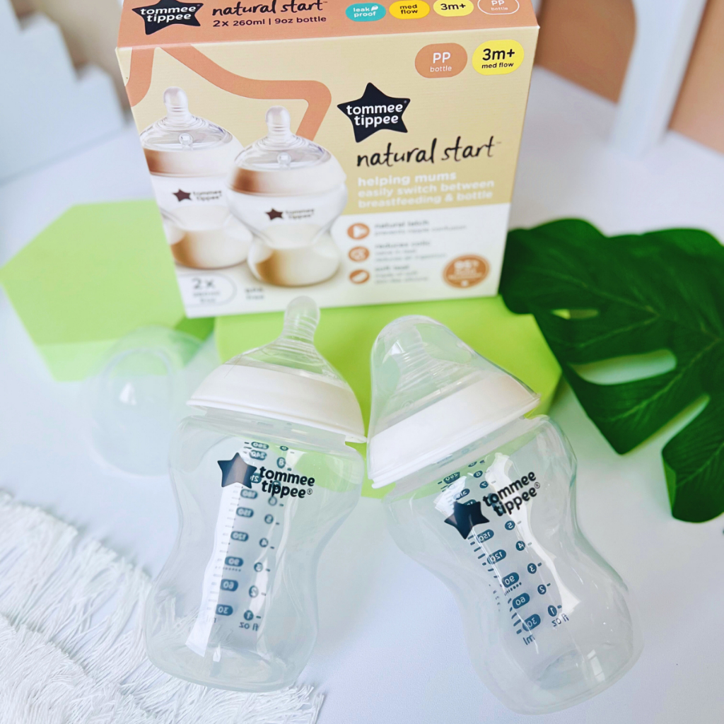Bình Sữa PP Ty Siêu Mềm Tự Nhiên Tommee Tippee 150ml, 260ml, 340ml, Set Đôi, Nhiều Size, Được Mua Kèm Thêm 01 Núm Ty