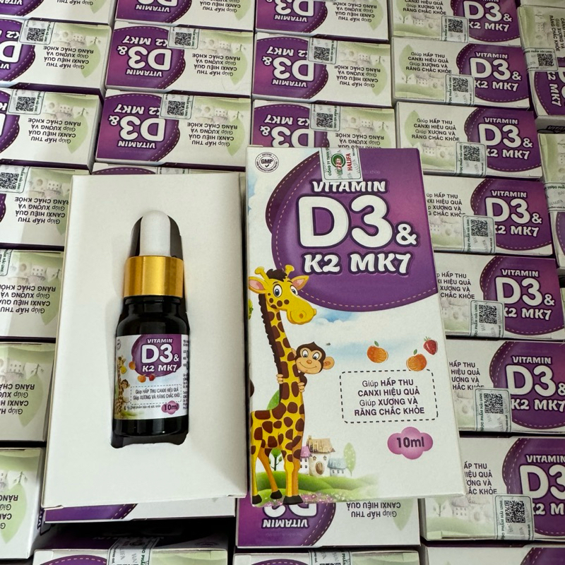 DK Gold Aquatrim D3 Baby Ddrops Vitamin D3 K2 MK7 nhỏ gọt chai 10ml dành cho trẻ từ sơ sinh bổ sung Canxi D3K2 MK7