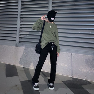 Áo tay dài nỉ chân cua màu xanh | AV Basic Long Sleeve |