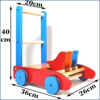 Xe tập đi 3 con chim bằng gỗ