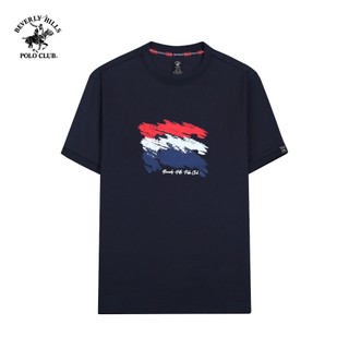 Beverly Hills Polo Club-Áo Tshirt Ngắn tay Nam Regular Fit Navy Họa tiết hình in lớn-TSMRSW23TL002