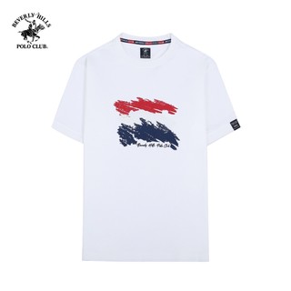 Beverly Hills Polo Club-Áo Tshirt Ngắn tay Nam Regular Fit Trắng Họa tiết hình in lớn-TSMRSW23TL001