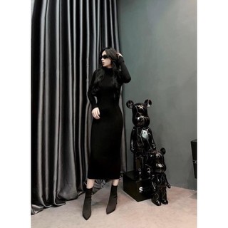 Váy maxi len tăm cổ 9p váy hottrend váy body sang chảnh Annastore cập nhật xu hướng