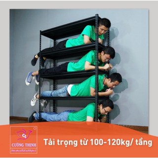 Kệ sắt V lỗ 5 tầng mẫu mới lắp đặt không cần ốc vít, Cao 2m x dài 1m2 x rộng 40cm, Kệ Vinatech gài