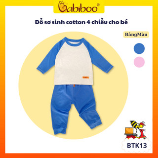 Quần áo sơ sinh BABIBOO, đồ sơ sinh cotton 4 chiều cho bé trai và bé gái BTK13