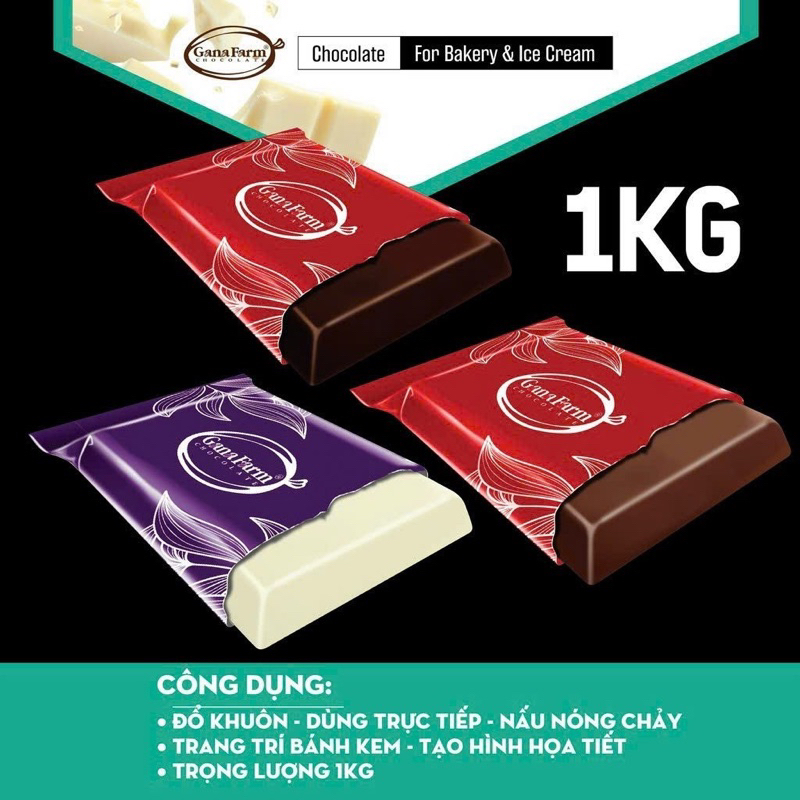 Socola đen/ trắng Ganafarm 1kg