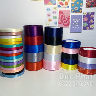 Ruy băng lụa 1cm 2cm 4cm - cuộn 22m dùng gói quà, trang trí