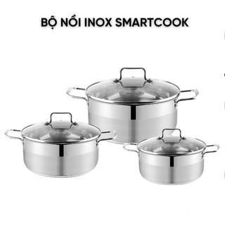 Bộ nồi inox smartcook sm 2504mb size 16,20,24cm