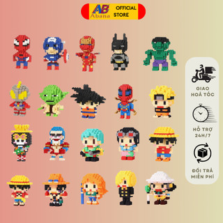 Xếp Hình Siêu Nhân Marvel - One Oiece Lắp Ráp Abana Các Nhân Vật Hoạt Hình, Kích Thước Mini, Dành Cho Các Bé Sáng Tạo