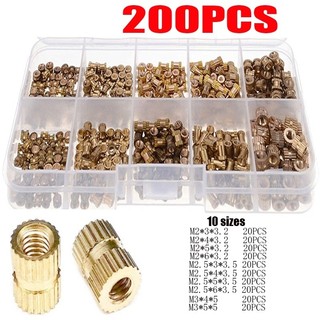 Hộp 200 đai ốc m2 m2.5 m3 bằng đồng - đai ốc cấy ren, tán đồng