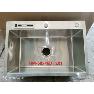 CHẬU RỬA CHÉN ĐƠN 68x46 inox dày 2ly