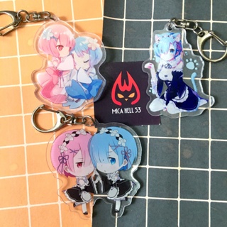 Móc Khóa Anime Girl Rem Ram Acrylic Anime Manga Re:Zero Chibi Dễ Thương