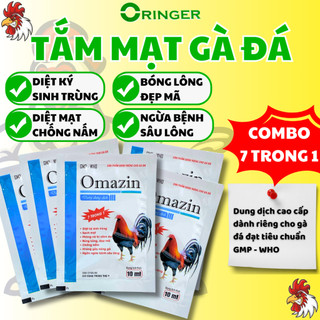 Tắm mạt gà đá omazin 7 trong 1 - diệt ký sinh trùng, diệt mạt, bóng lông, đẹp mã