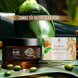 Bộ Chăm Sóc Body MELA, Xà Bông + Tẩy Tế Bào Chết Toàn Thân Làm Sạch Sáng Da - ML19